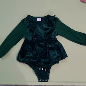 12-18 month PatPat Sheer armed hunter green dress button up bottom with fleece .